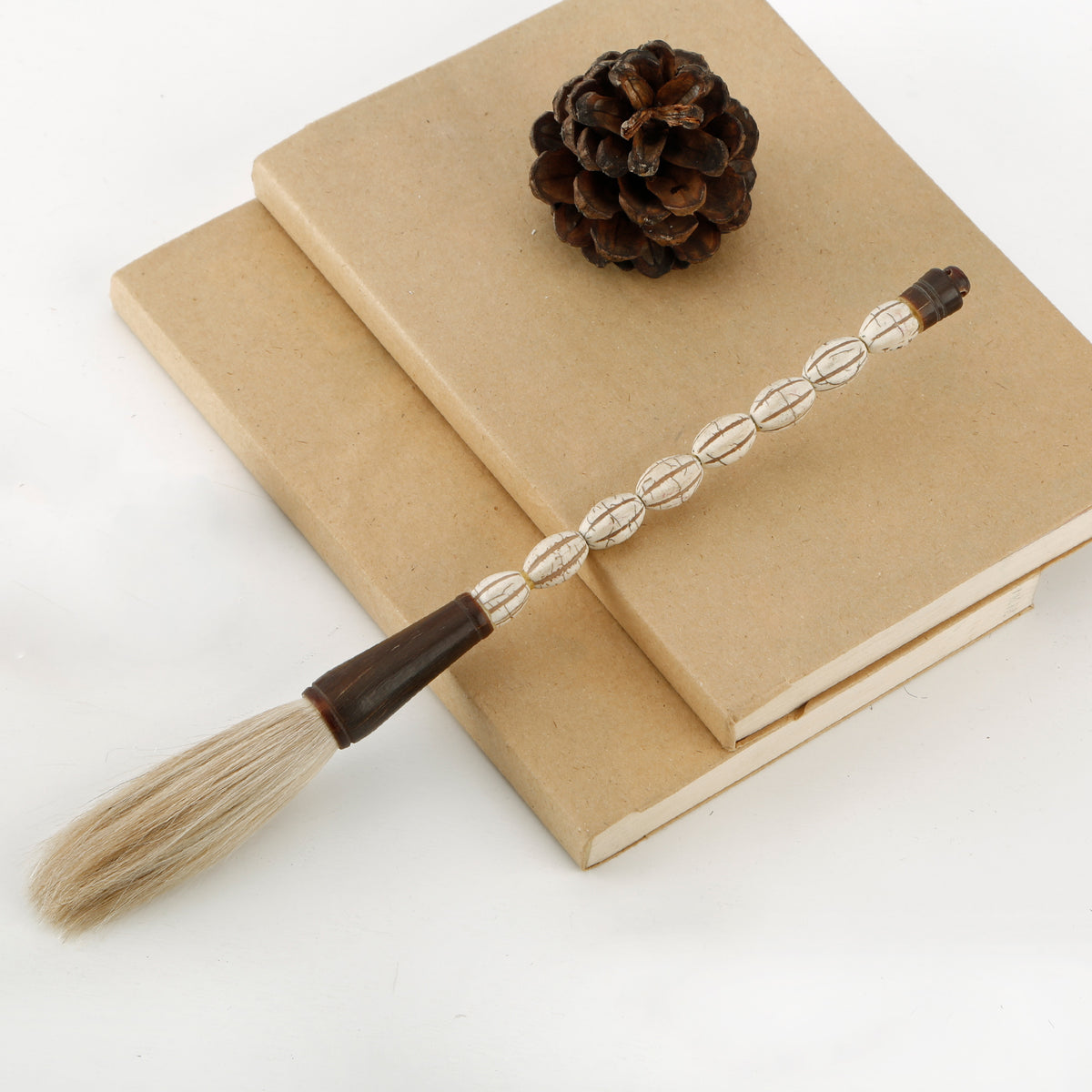 10" Calligraphy Brush Coral White