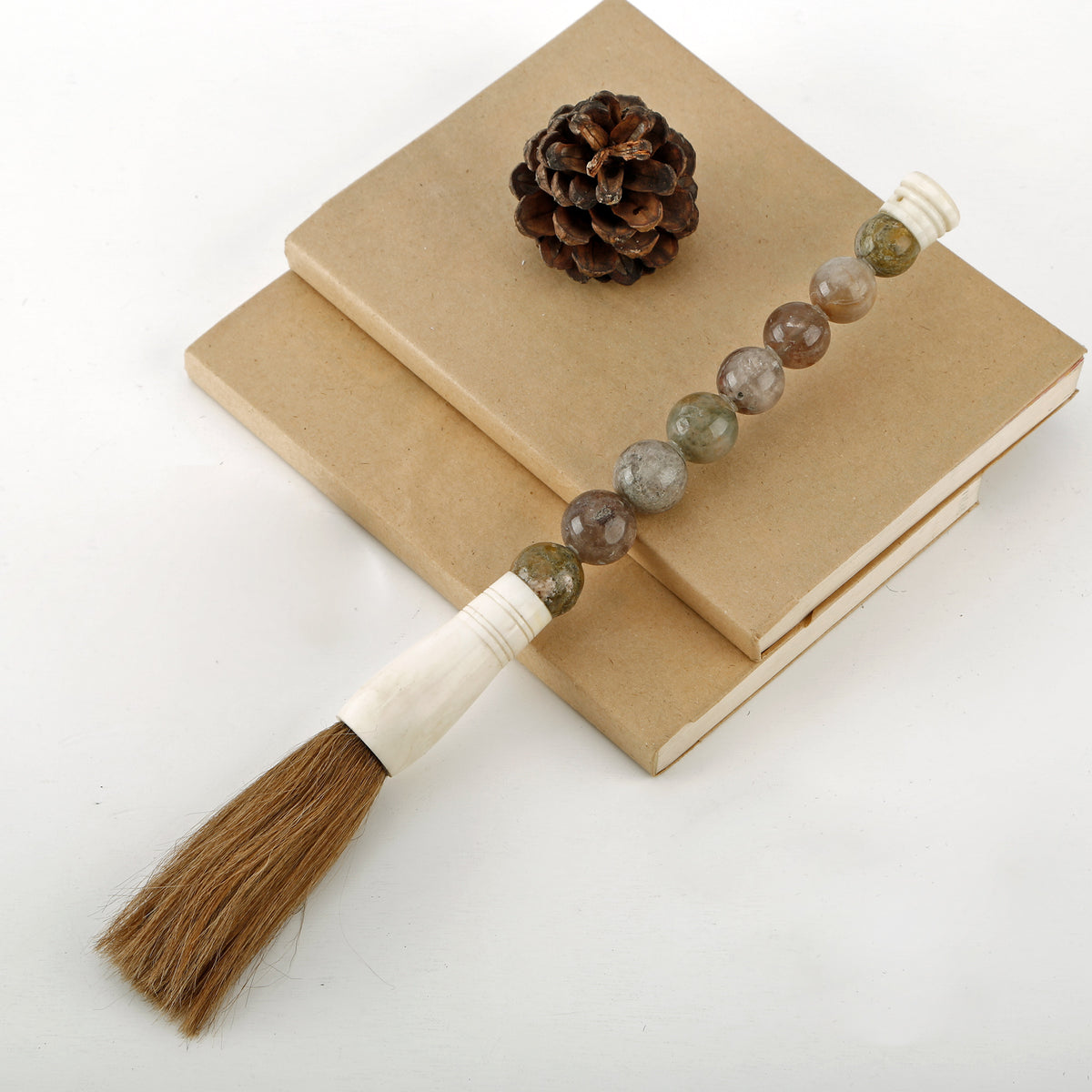 Approx.13" Calligraphy Brush with Small Natural Crystal Ball
