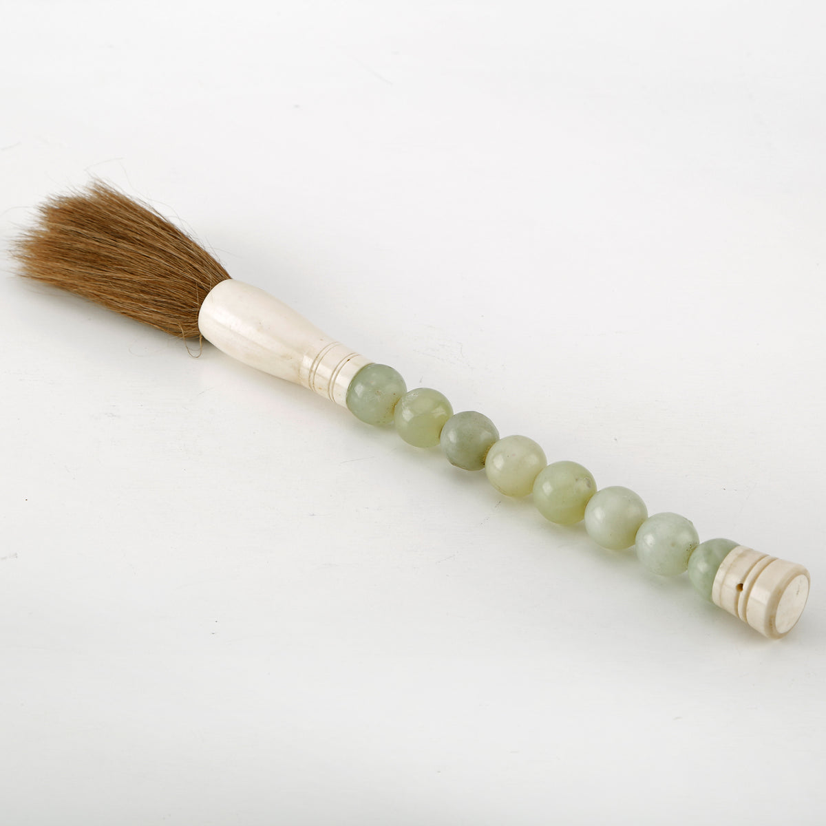 13" Calligraphy Brush with Small Light Green Jade Ball