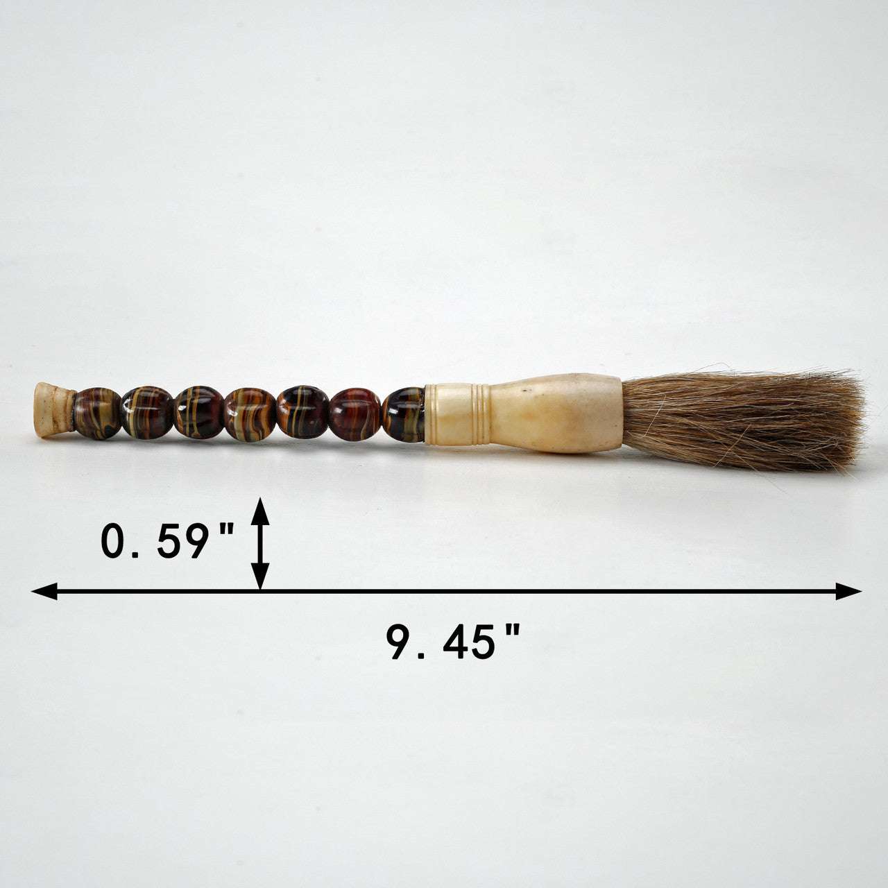 Approx.10"colored glass beads calligraphy brush amber