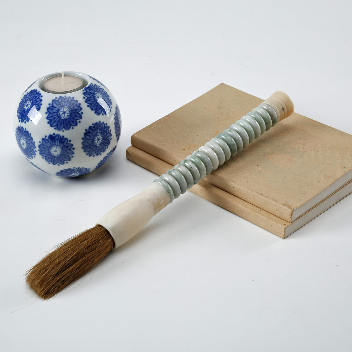 White Jade Abacus Brush Large