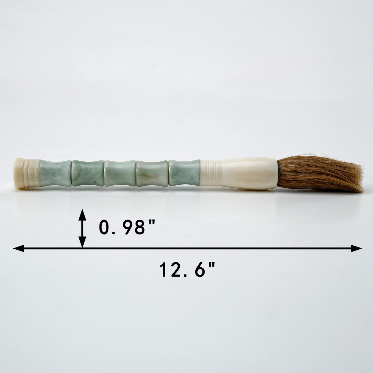 12" White Jade Bamboo-shaped Calligraphy Brush
