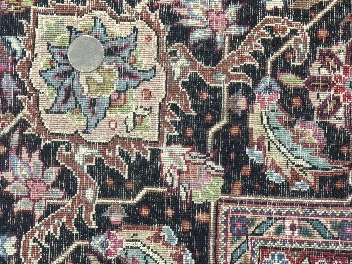 Sino Persian Rug 6x9, Herati Very Fine 400 KPSI, Black - Jewel Rugs, view 11