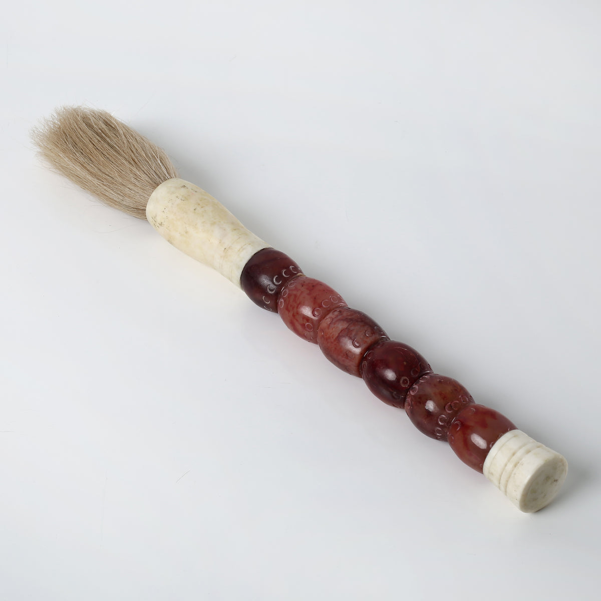 Approx. 15 Inches Large Jade Beads Calligraphy Brush Dark Red Garnet