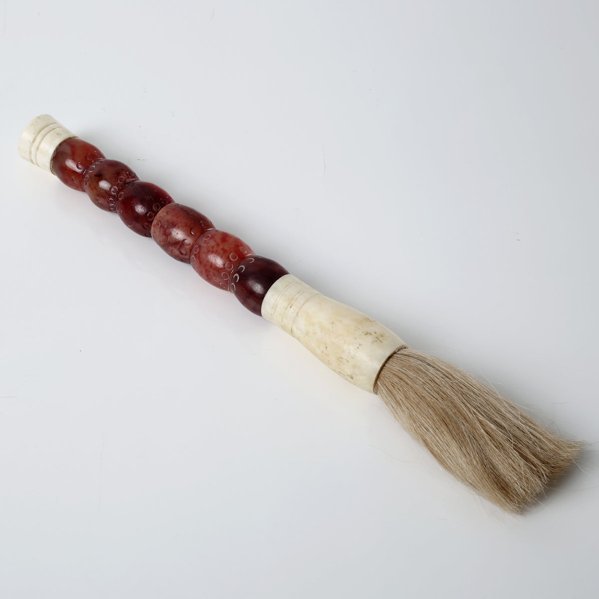 Approx. 15 Inches Large Jade Beads Calligraphy Brush Dark Red Garnet