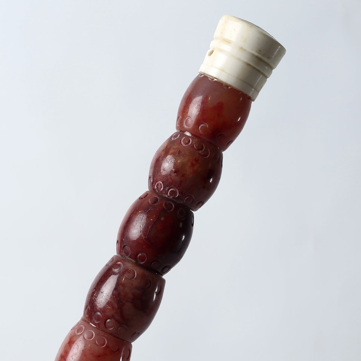 Approx. 15 Inches Large Jade Beads Calligraphy Brush Dark Red Garnet