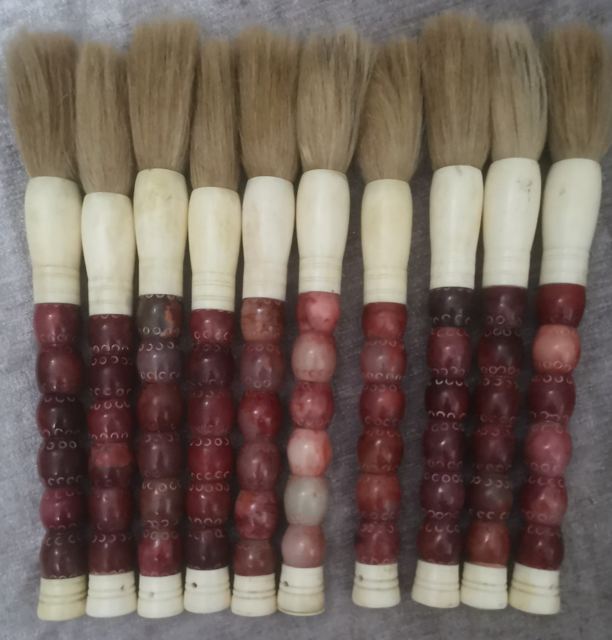 Approx. 15 Inches Large Jade Beads Calligraphy Brush Dark Red Garnet