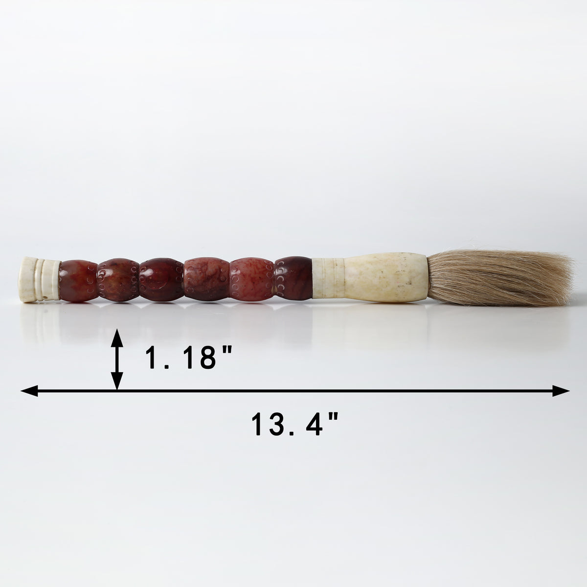 Approx. 15 Inches Large Jade Beads Calligraphy Brush Dark Red Garnet