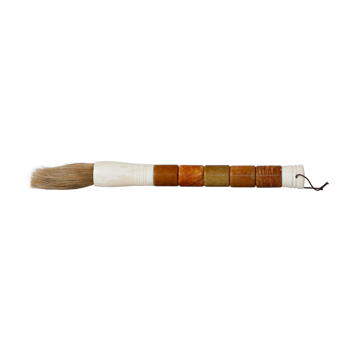 13" Tan Cylindrical Jade Calligraphy Brush