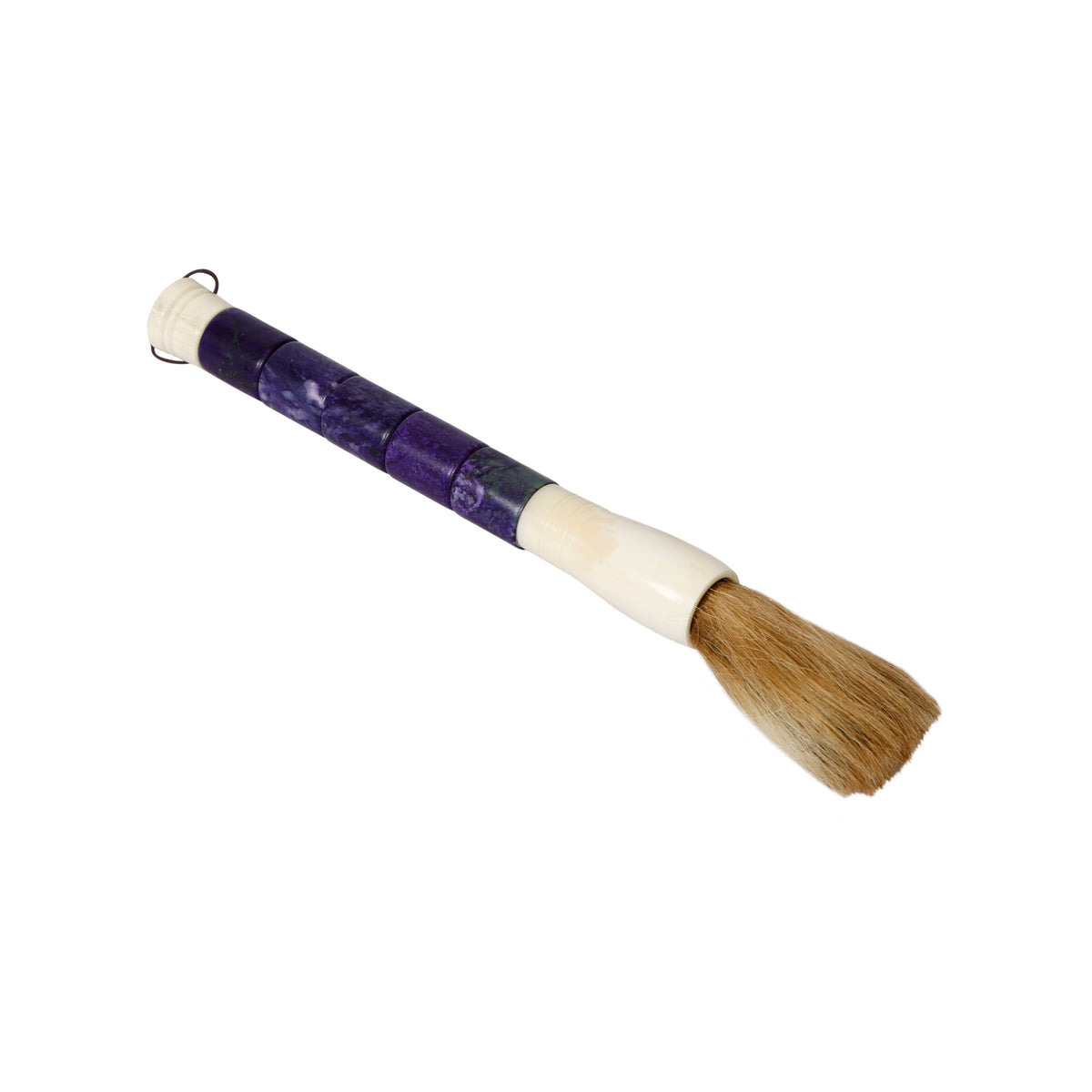 13" Purple Blue Cylindrical Jade Calligraphy Brush
