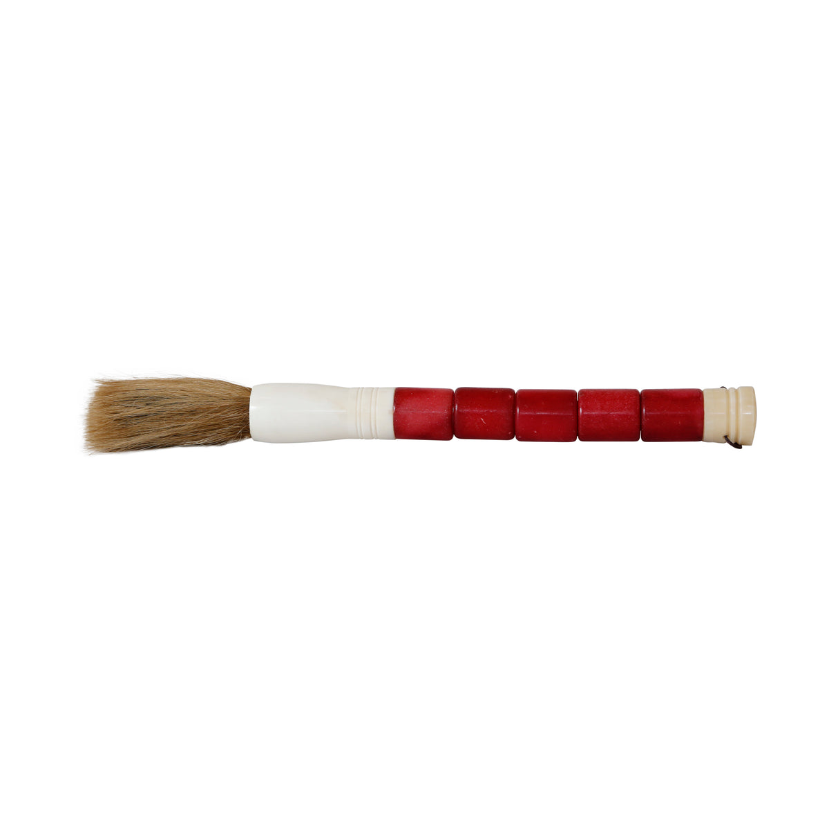 13" Red Cylindrical Jade Calligraphy Brush