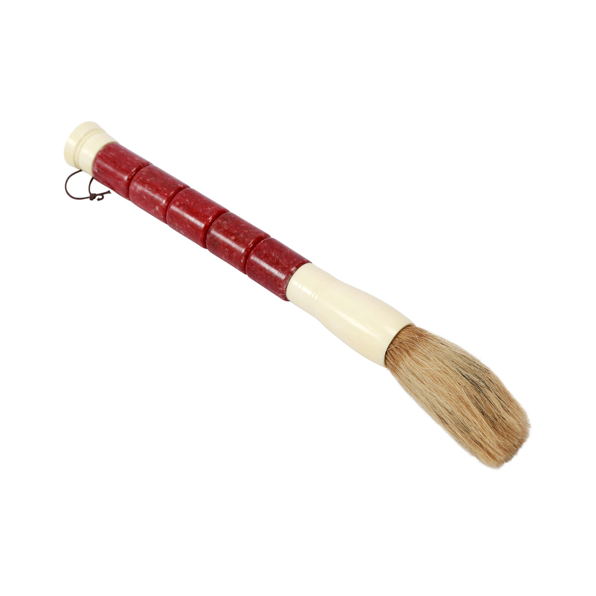 13" Red Cylindrical Jade Calligraphy Brush