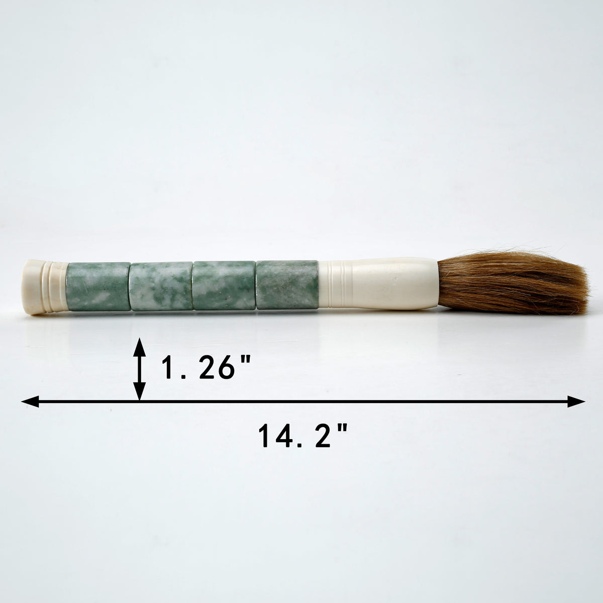15" White Cylindrical Jade Calligraphy Brush