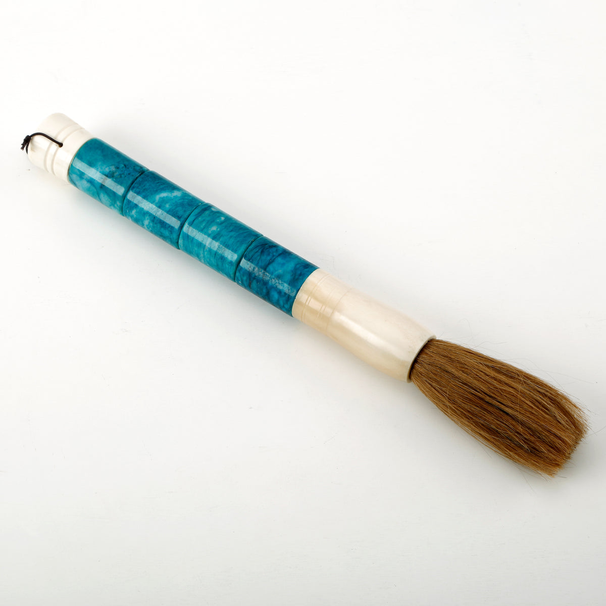 14" Sky Blue Cylindrical Jade Calligraphy Brush
