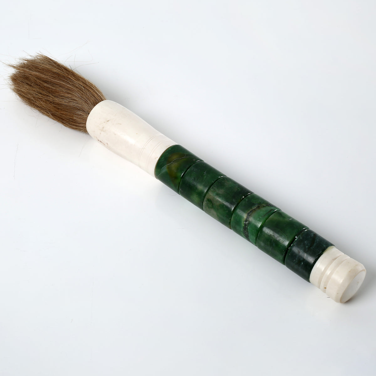 Approx. 15" Cylindrical Marble Calligraphy Brush Forest Green