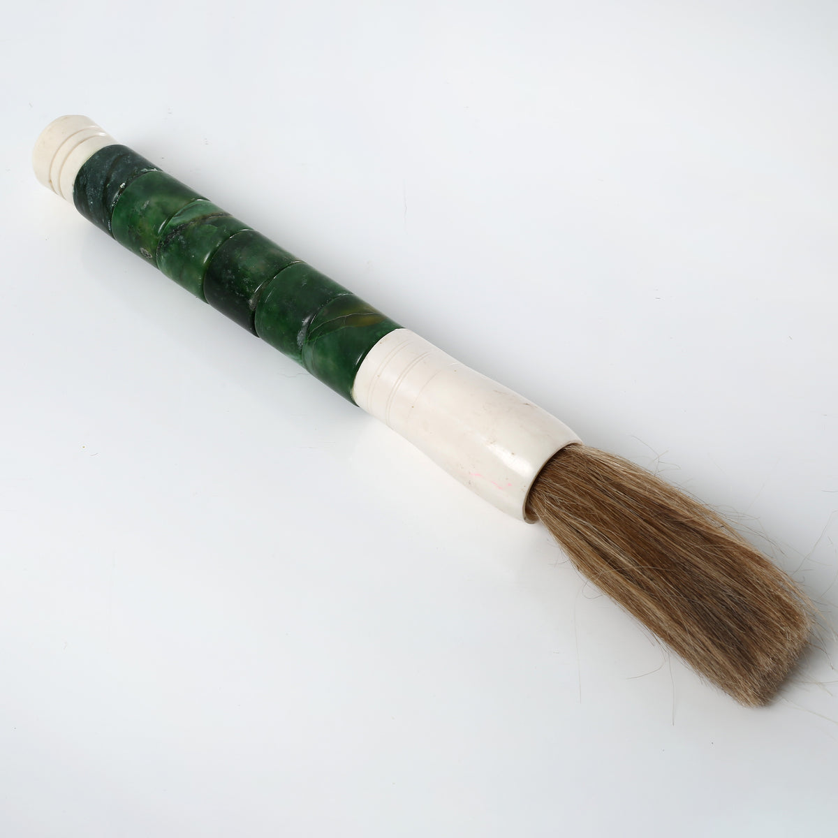 Approx. 15" Cylindrical Marble Calligraphy Brush Forest Green
