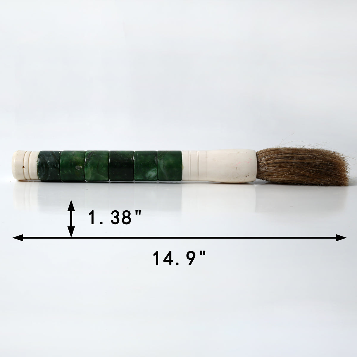 Approx. 15" Cylindrical Marble Calligraphy Brush Forest Green