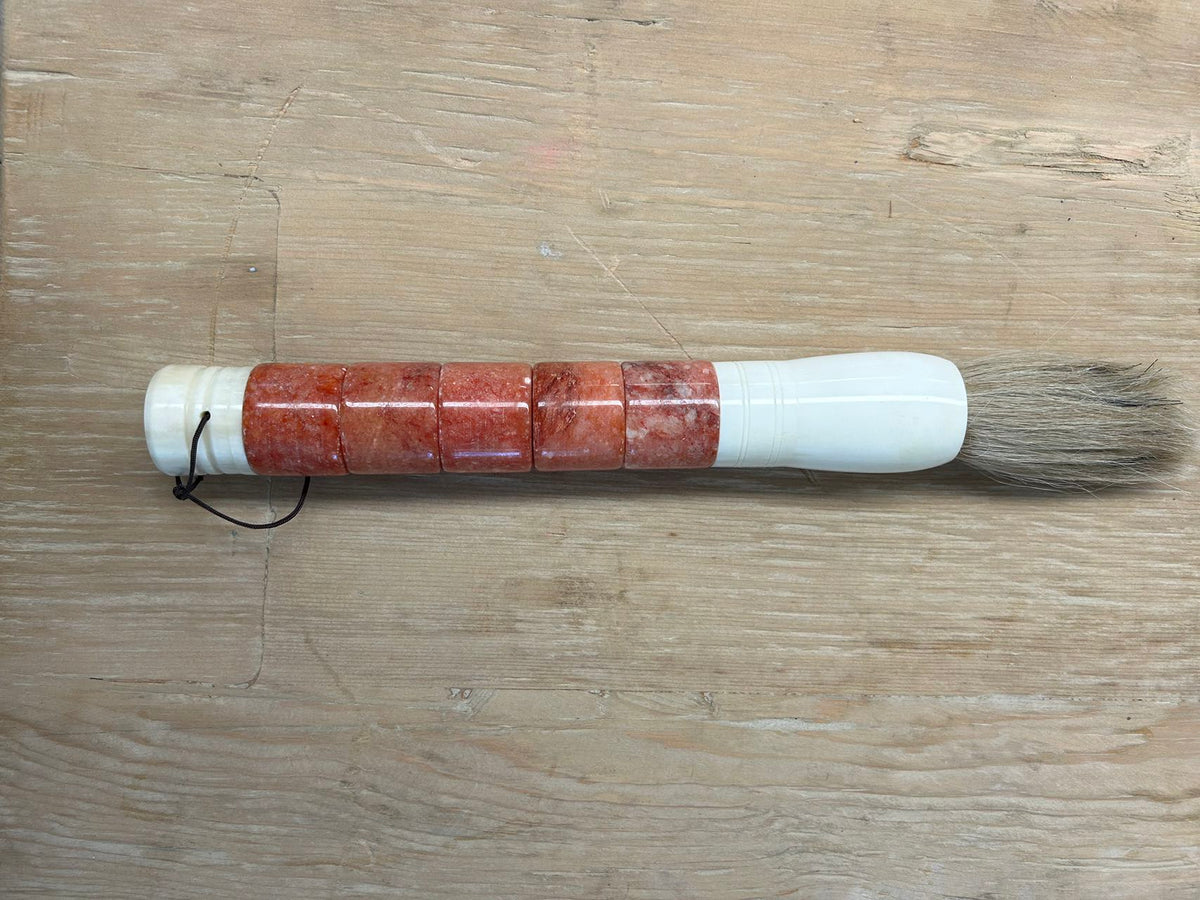 Approx. 13.5" Cylindrical Peach Marble Calligraphy Brush