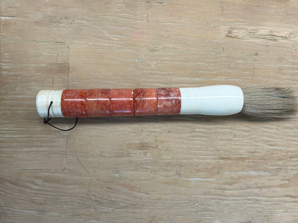 Approx. 13.5" Cylindrical Peach Marble Calligraphy Brush