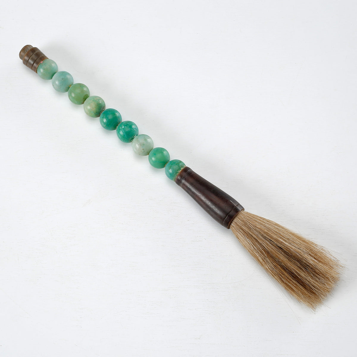 Approx.10"round apple green beads calligraphy brush