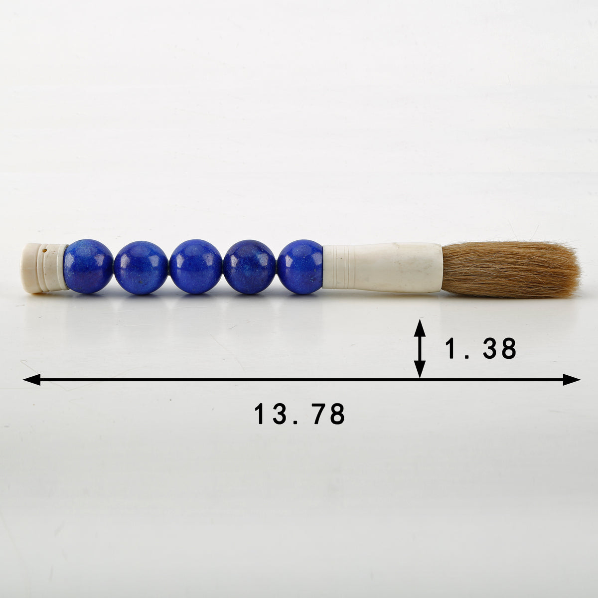 14" Calligraphy Brush with Sky Blue Marble Beads