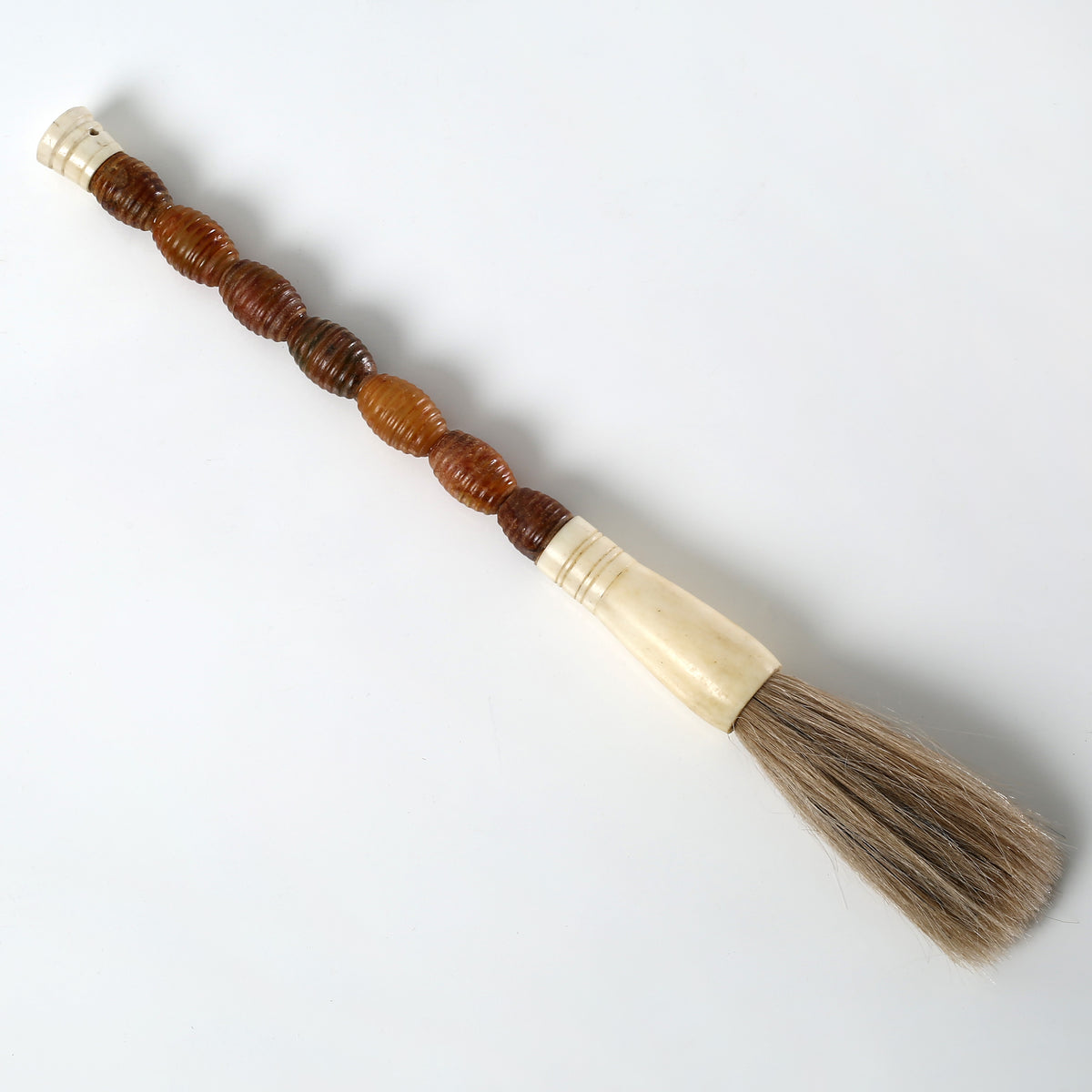 Approx.11" BrownJade calligraphy brush with strips