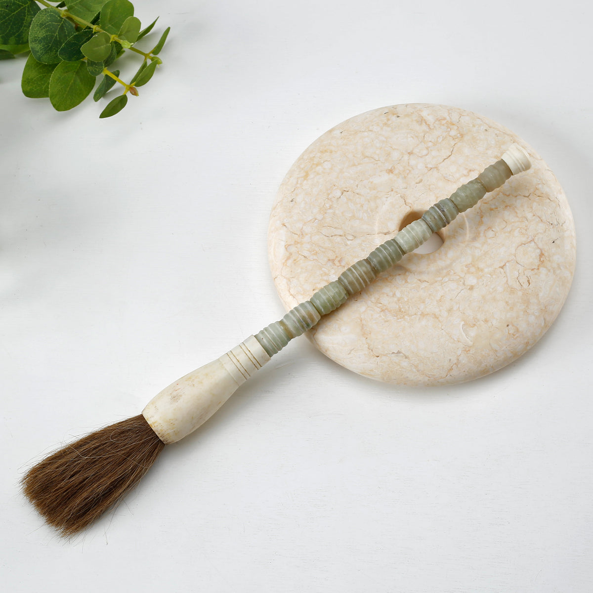 Approx.11"Neutral Jade calligraphy brush with strips