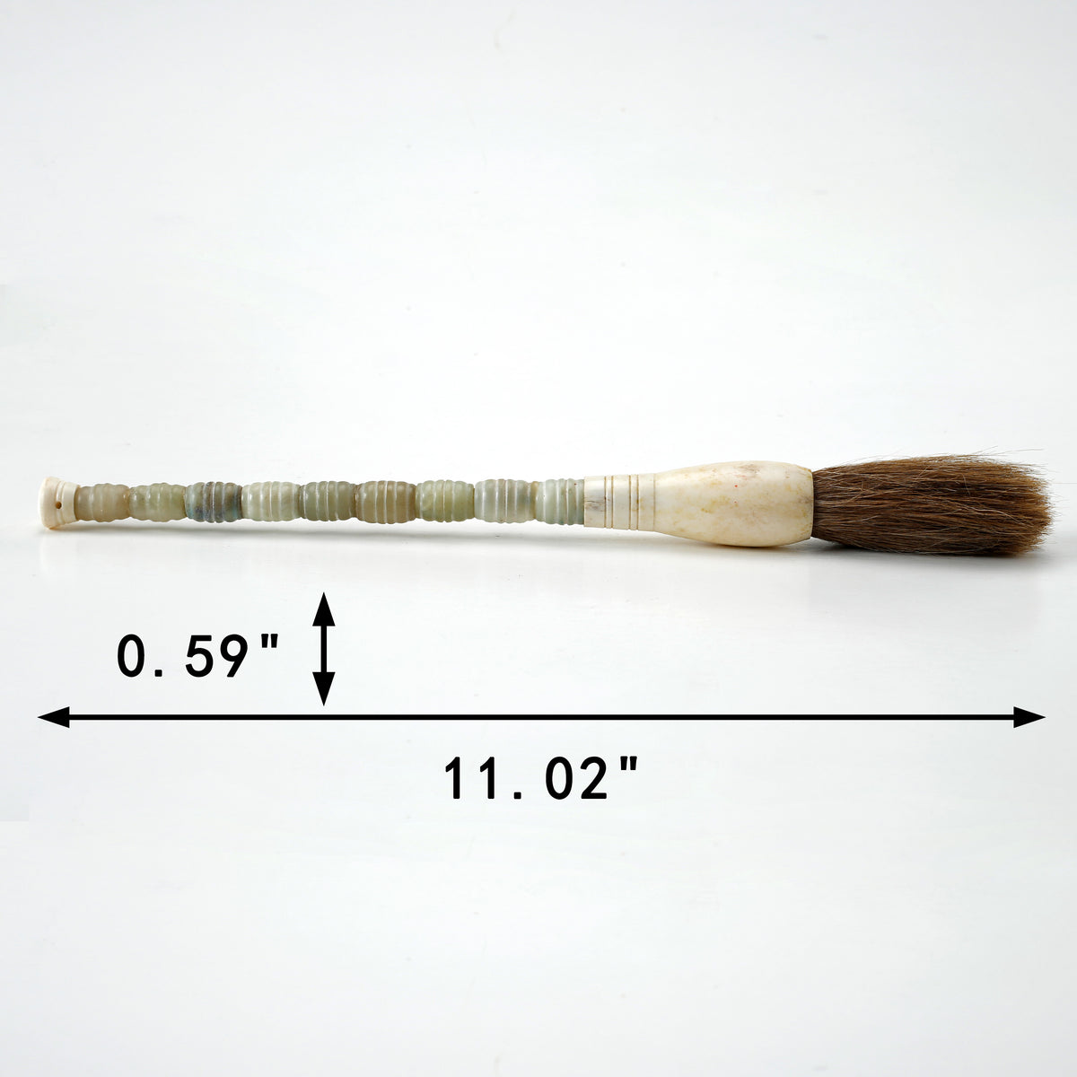 Approx.11"Neutral Jade calligraphy brush with strips