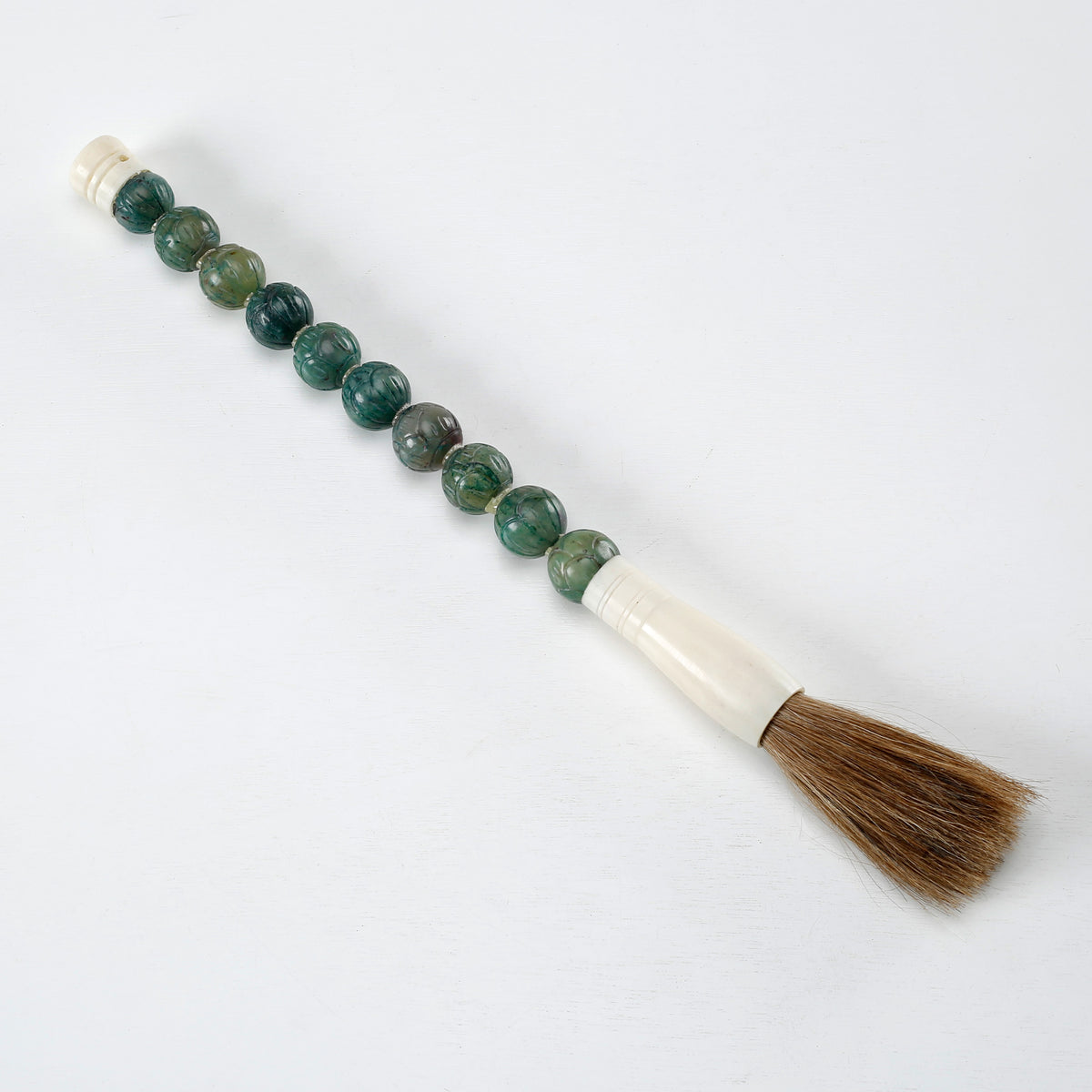 Approx.14"Lake Green Marble Beads Calligraphy Brush
