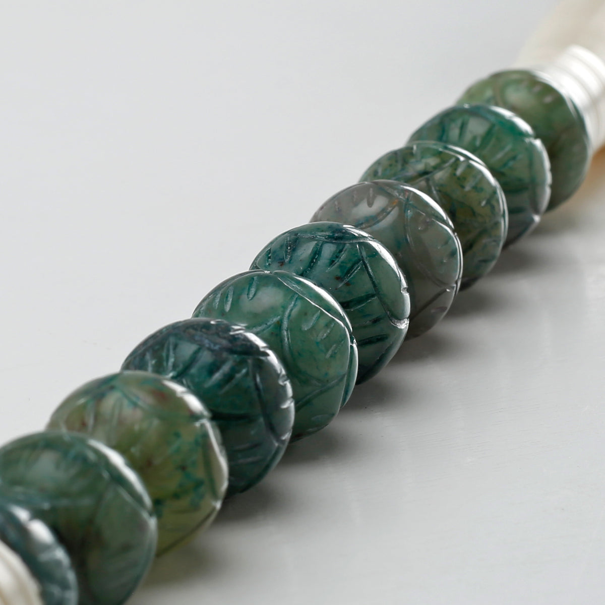 Approx.14"Lake Green Marble Beads Calligraphy Brush
