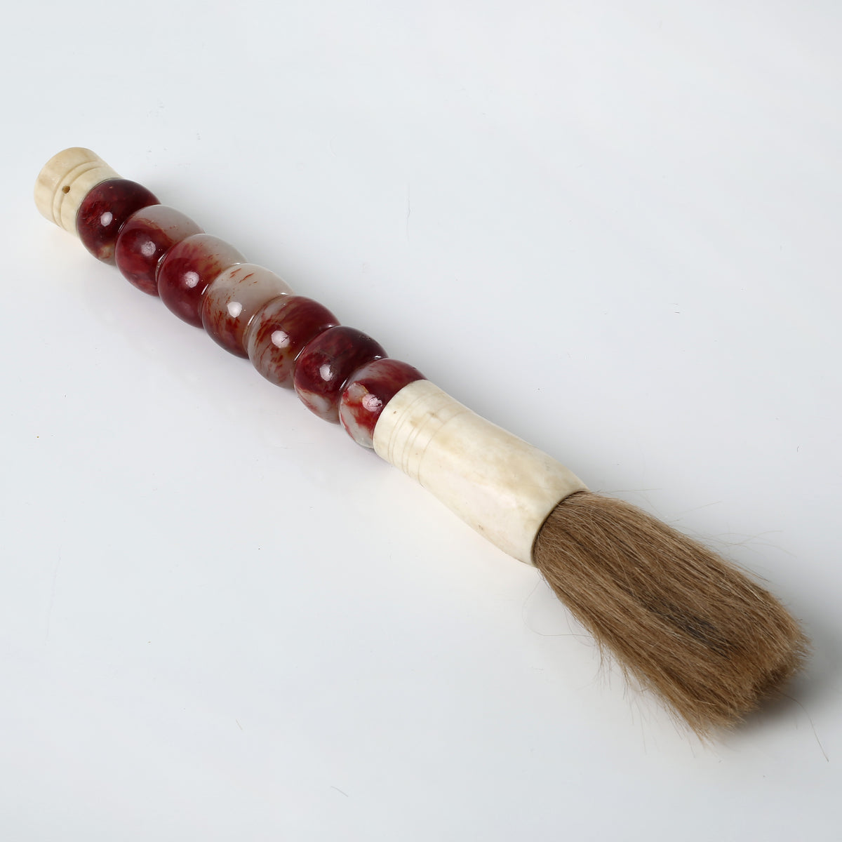 Approx.15" Cylindrical Jade Calligraphy Brush Natural Dark Red