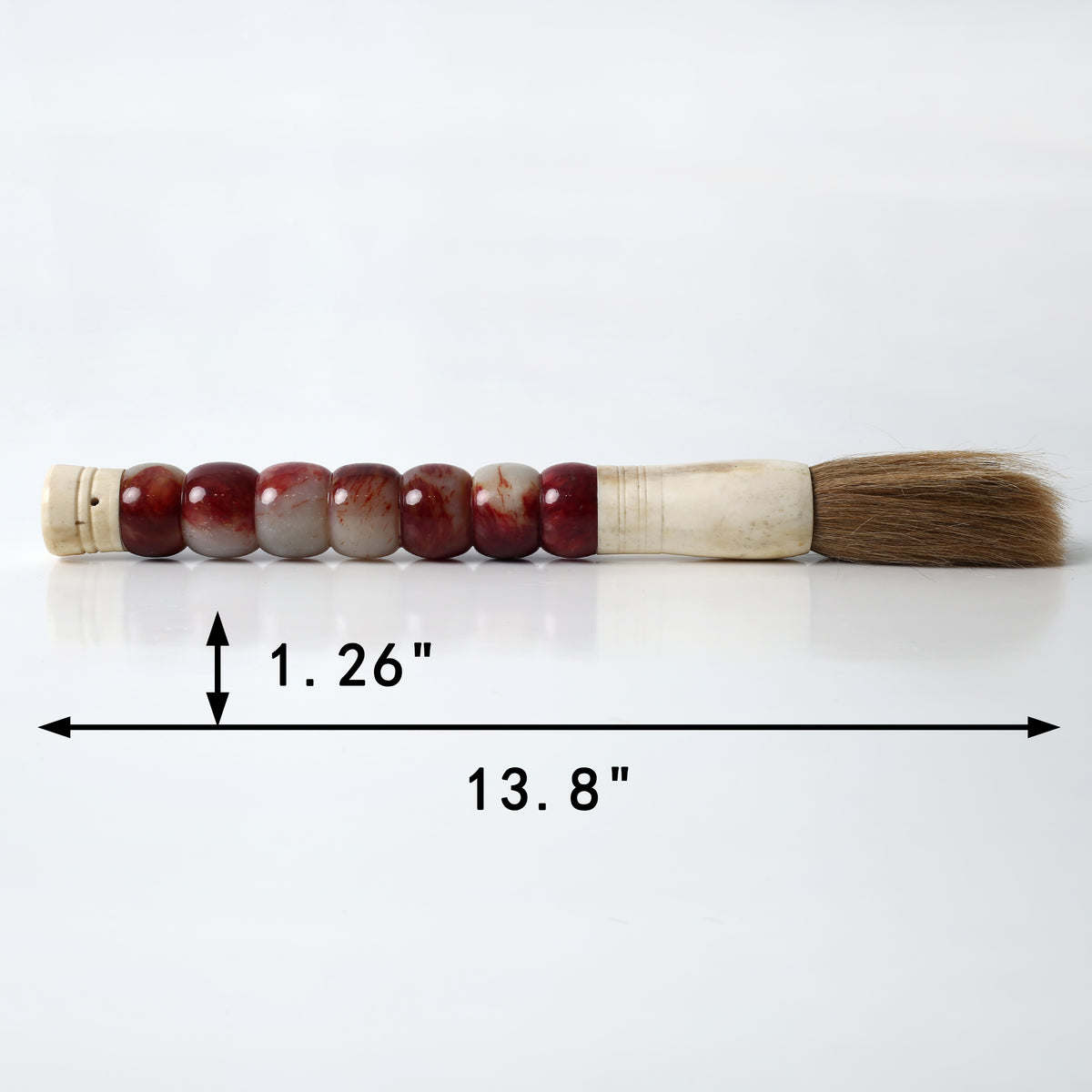 Approx.15" Cylindrical Jade Calligraphy Brush Natural Dark Red