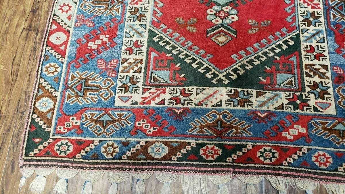 4' X 6' Handmade Turkish Super Kazak Shirvan Wool Rug Colorful - Jewel Rugs, view 9