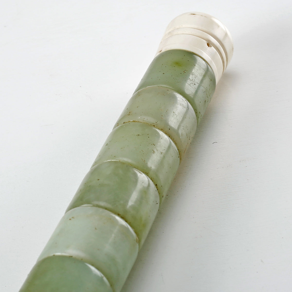 Approx. 15" Natural Green Cylindrical Jade Calligraphy Brush