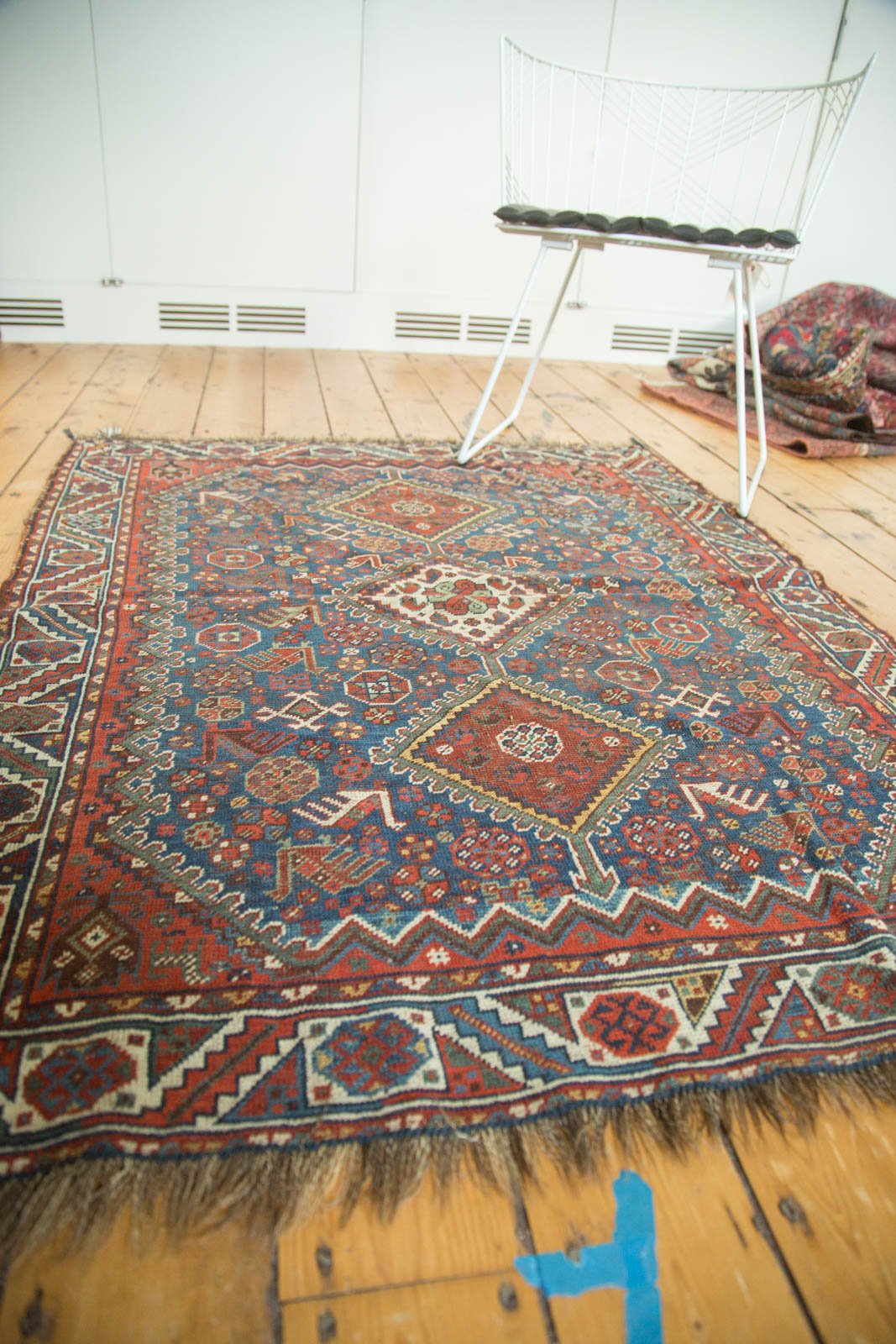 4x5 Antique Qashqai Square Rug