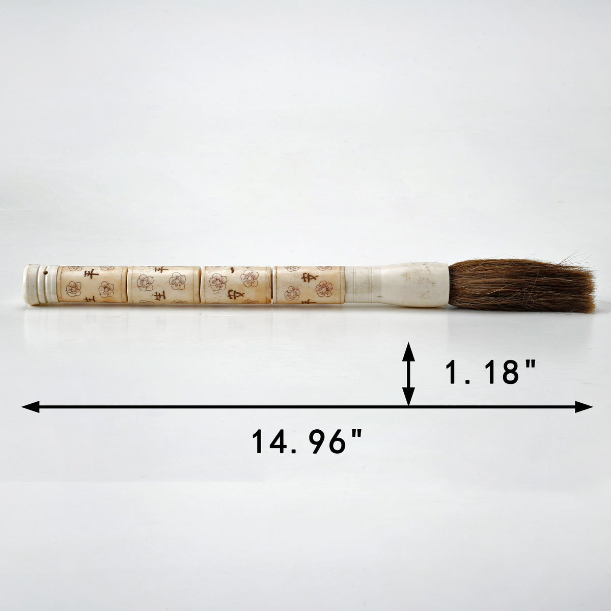 Approx.15"carved bone calligraphy brush