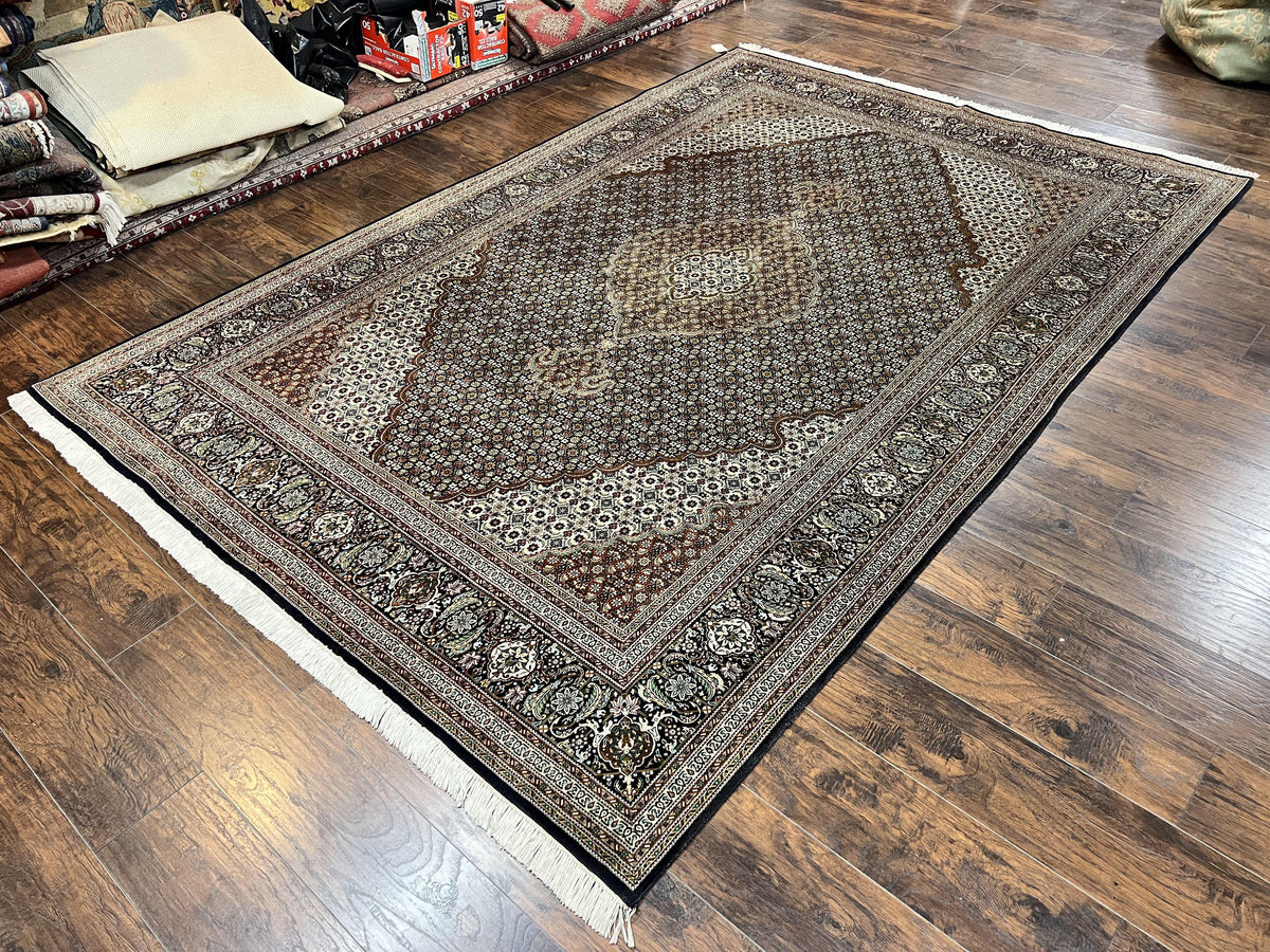 Wonderful Persian Tabriz Rug 7x10 ft, Very Fine 50 Raj 350 KPSI Oriental Carpet, Herati Mahi Pattern, Authentic Hand Knotted Handmade Wool Vintage - Jewel Rugs, view 2