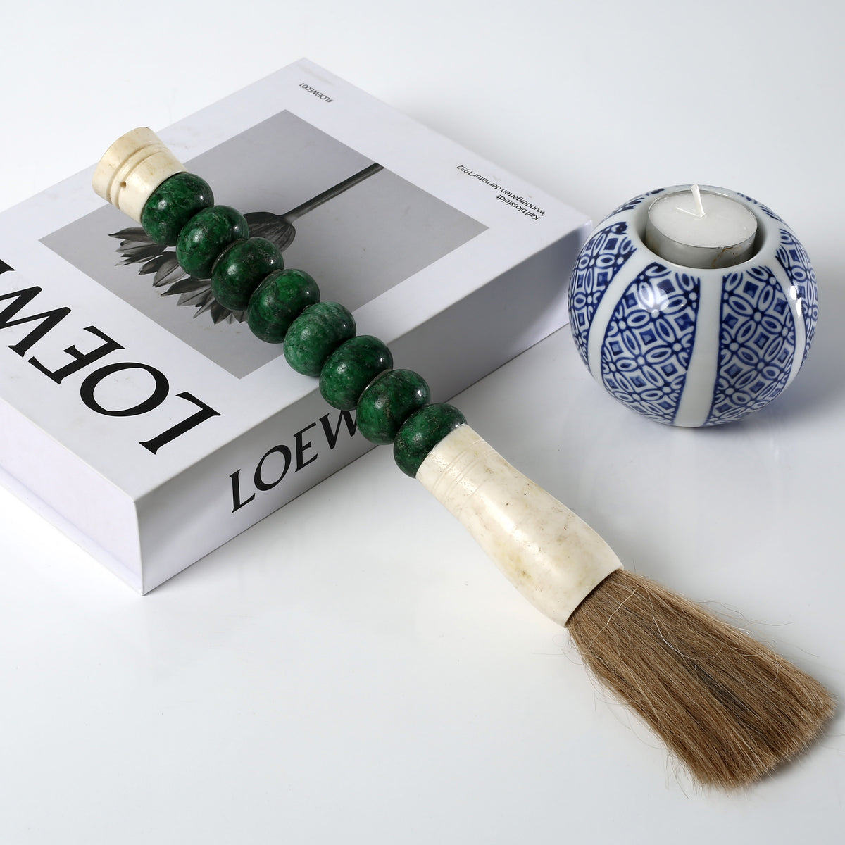 Green Jade Abacus Calligraphy Brush - M
