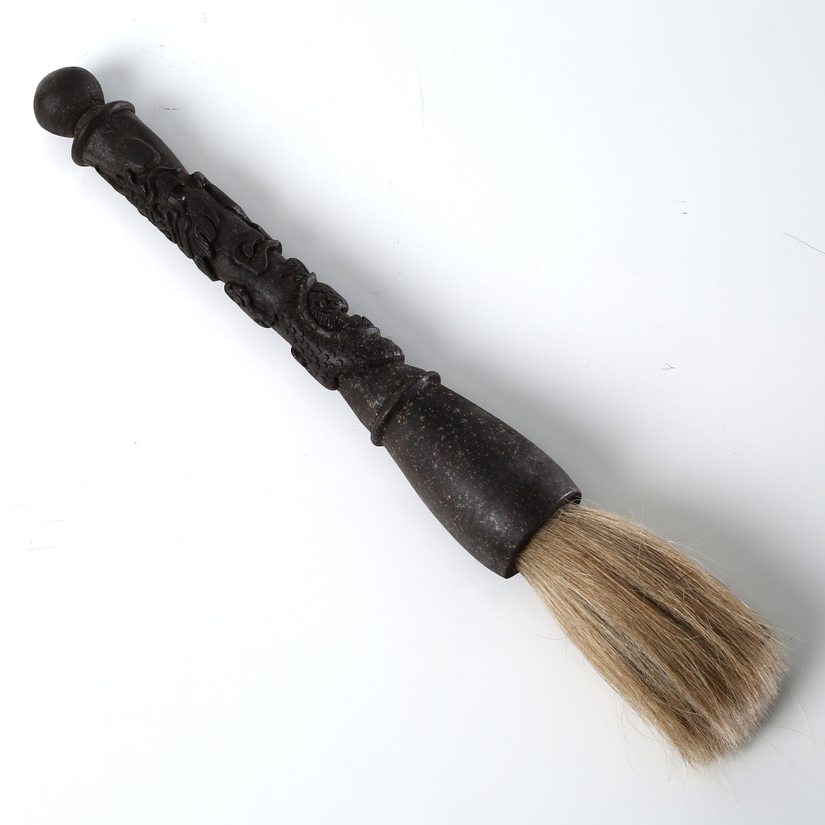 Wooden Calligraphy Brush With Carved Dragon