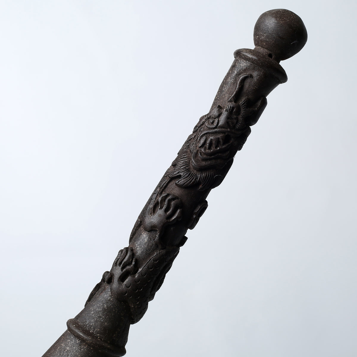 Wooden Calligraphy Brush With Carved Dragon