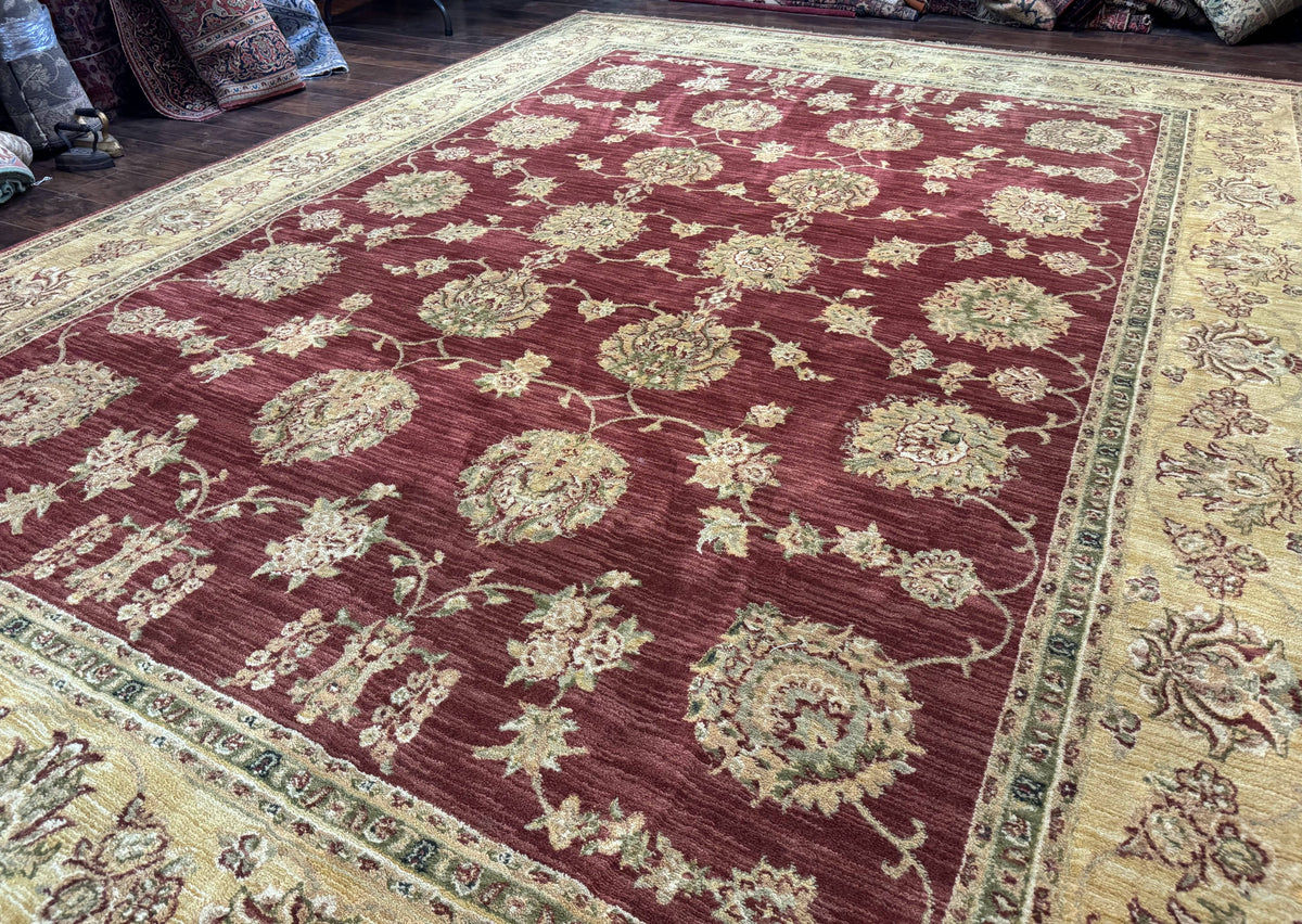 Traditional Wool Oriental Rug 9x13, Large Power Loomed Carpet, Burgundy - Jewel Rugs, view 3
