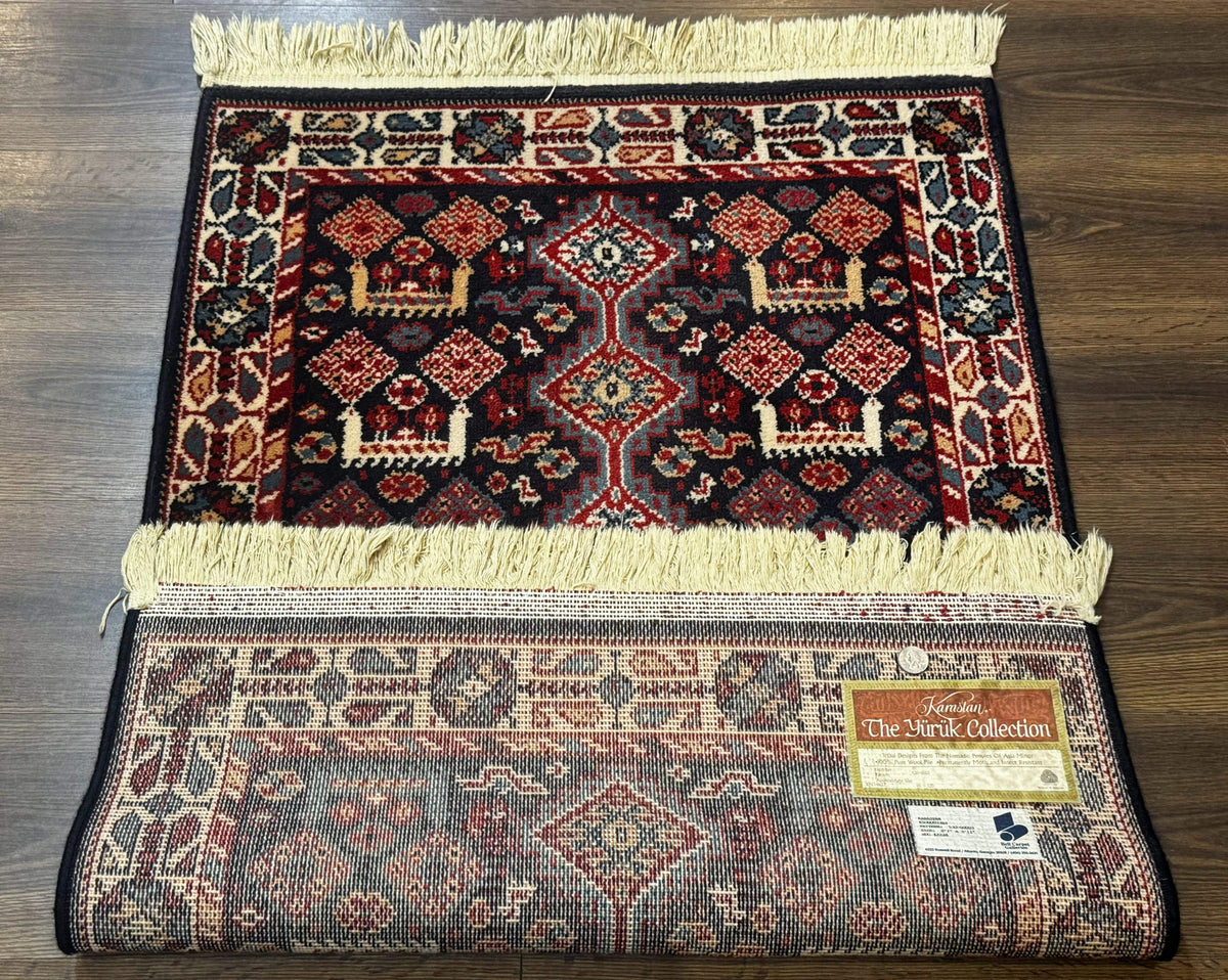 Small Karastan Rug 3x4, Yuruk Collection, Wool, Tribal, Geometric, Navy Blue - Jewel Rugs, view 12
