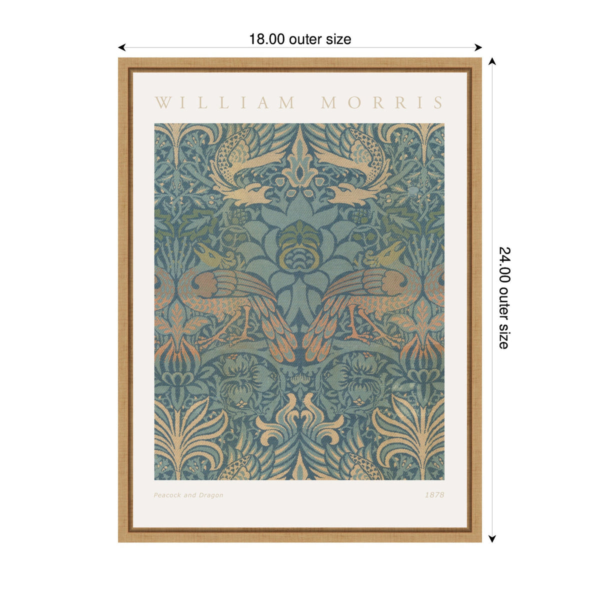 Sylvie Poster William Morris Peacock and Dragon 1878 Framed Canvas by The Art Institute of Chicago