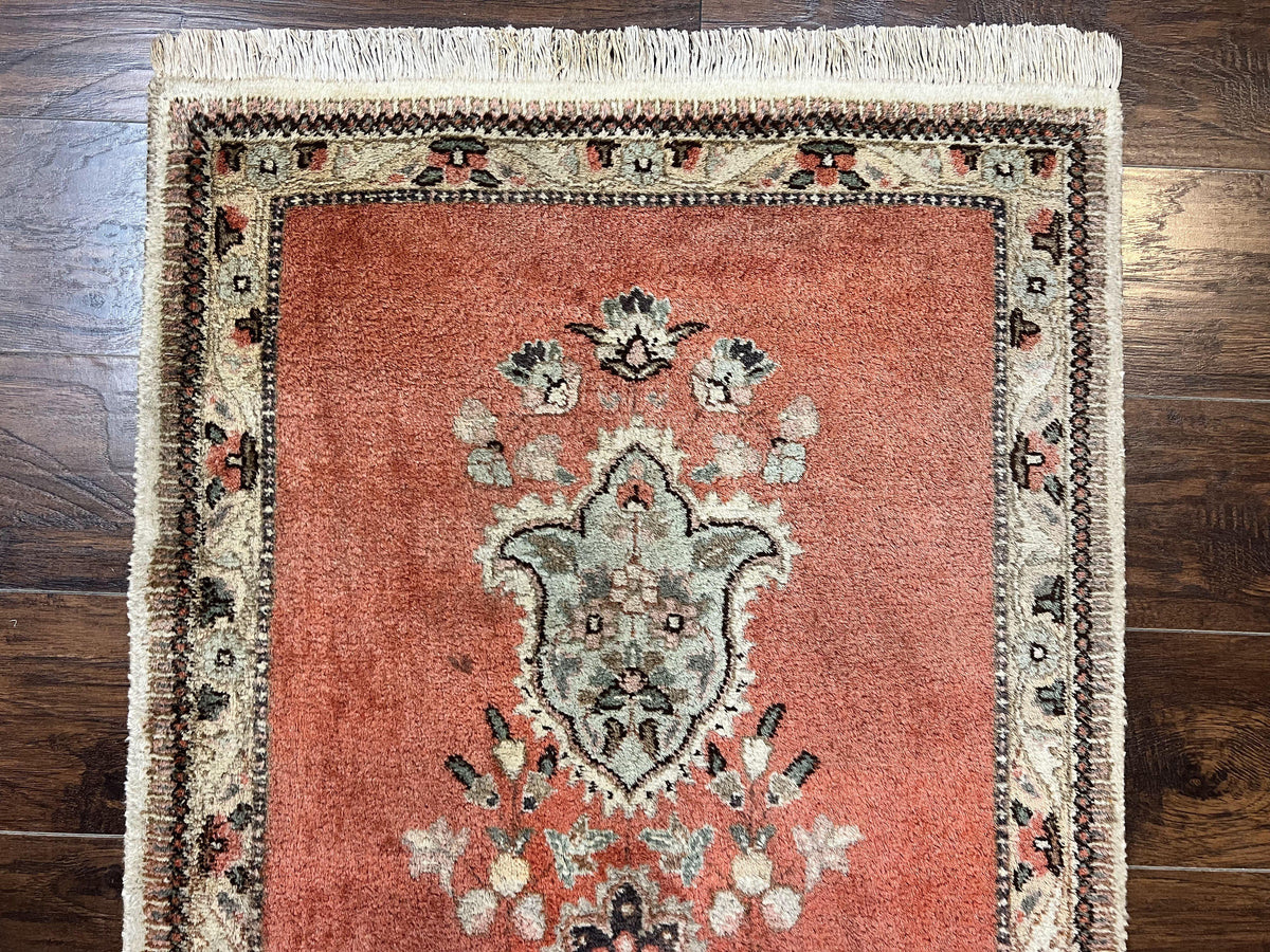 Persian Tabriz Runner Rug 3 x 12, Open Field, Terracotta - Jewel Rugs, view 4