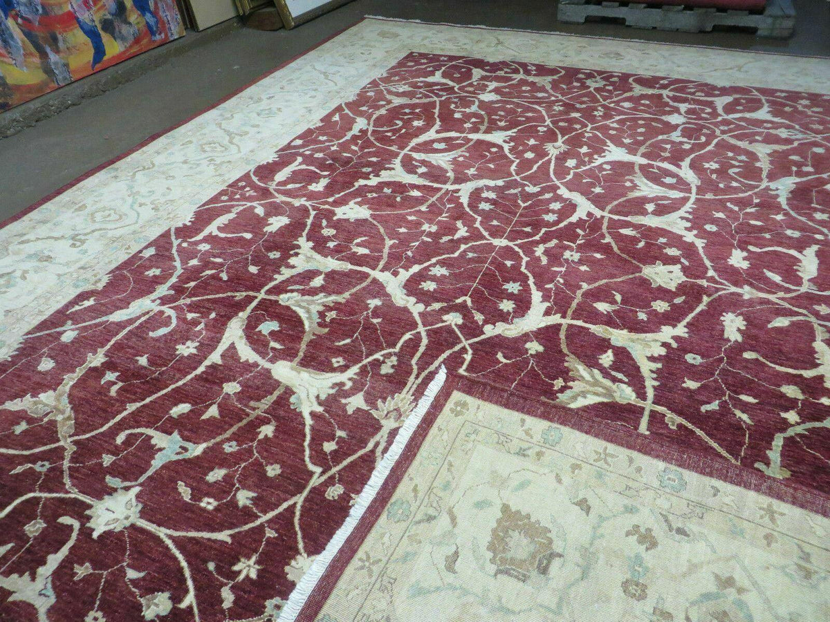 10' X 14' Vintage Handmade PESHAVAR CHOBI Pakistani Agra Wool Carpet Nice - Jewel Rugs, view 11