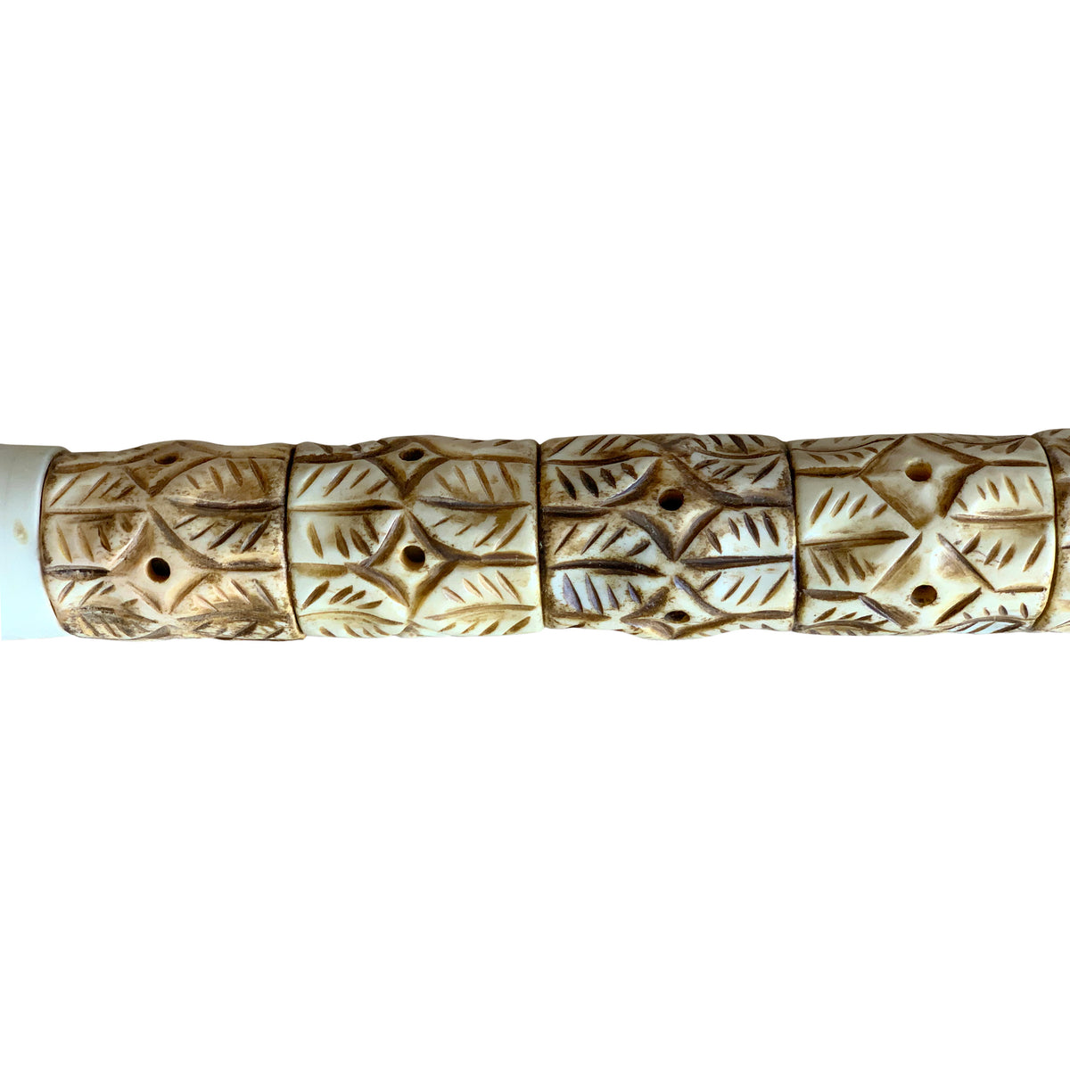 Natural Bone Calligraphy Brush with Lucky Feather Pattern