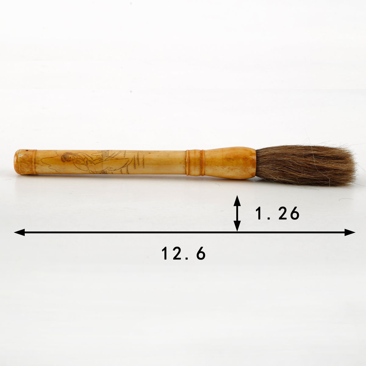 13" Hand Painted Yellow Bone Calligraphy Brush Small