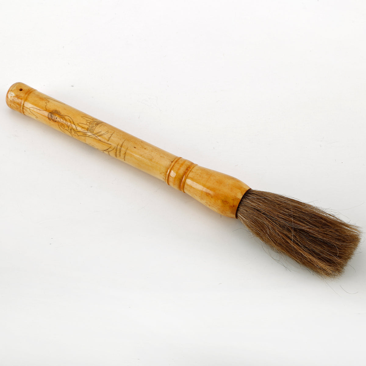 13" Hand Painted Yellow Bone Calligraphy Brush Small