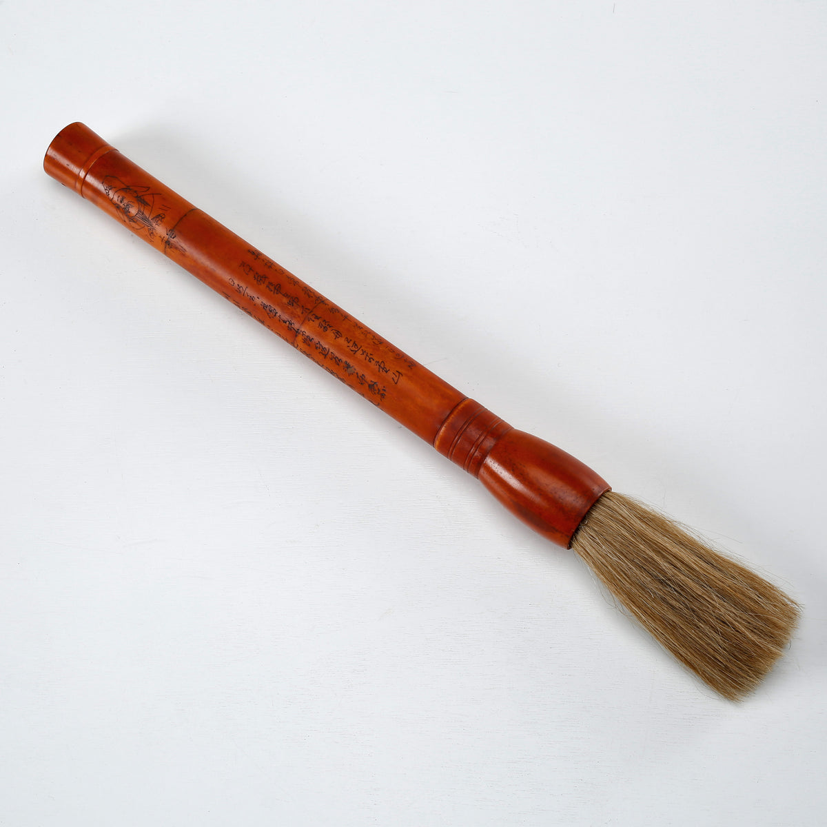 16" Hand Painted Reddish Bone Calligraphy Brush Large