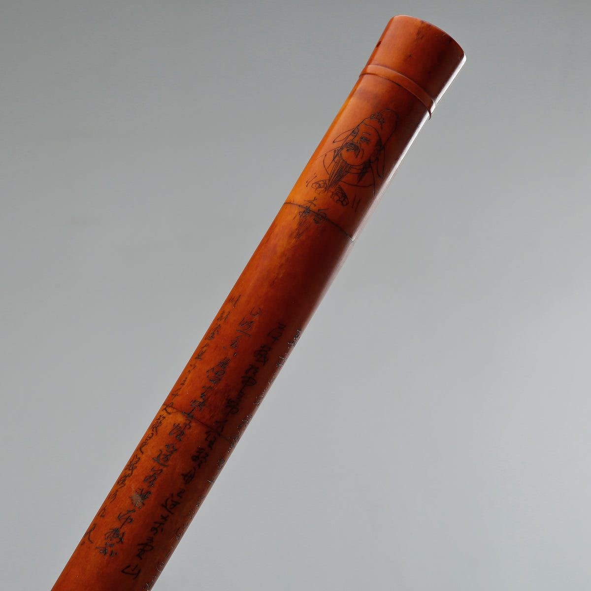 16" Hand Painted Reddish Bone Calligraphy Brush Large